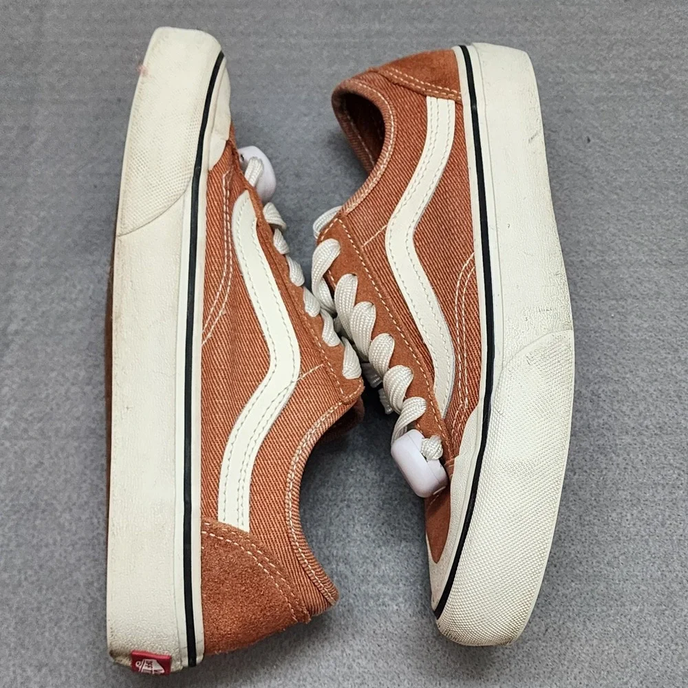 Vans Old Skool Platform Sneakers Orange‎ Suede Canvas Low Top Shoes M 4.5 W 6